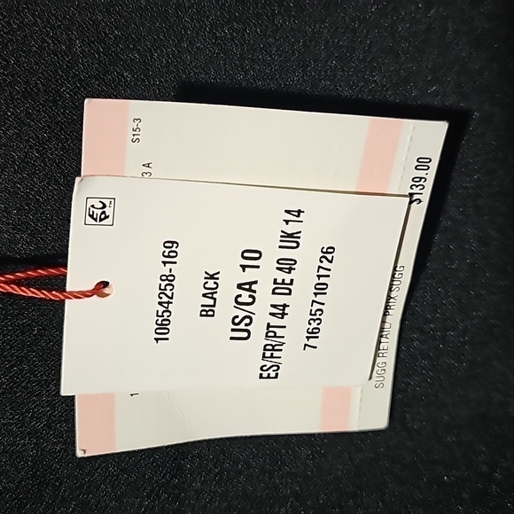 Anne Klein Black Dress‎ Size 10 New - Picture 3 of 7